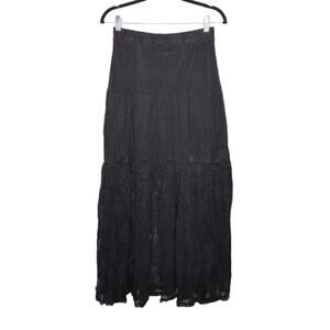 Y2k Kiva Maxi Black Lace Skirt Sheer Goth Emo Punk Fairy Whimsy Medium